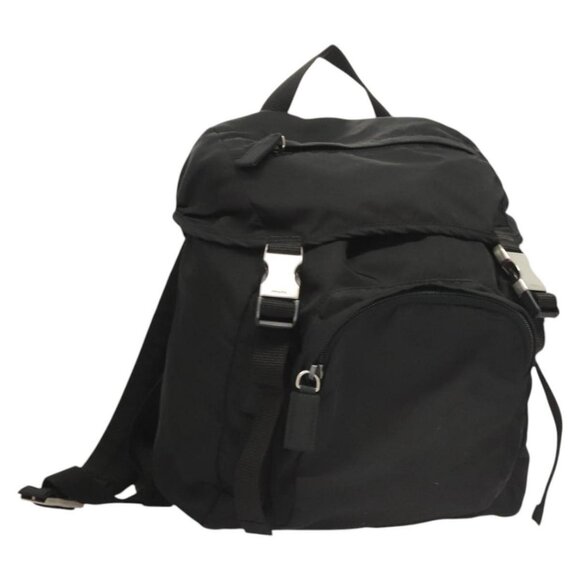 PRADA Backpack Nylon Black Silver Auth 124087 - Picture 1 of 16